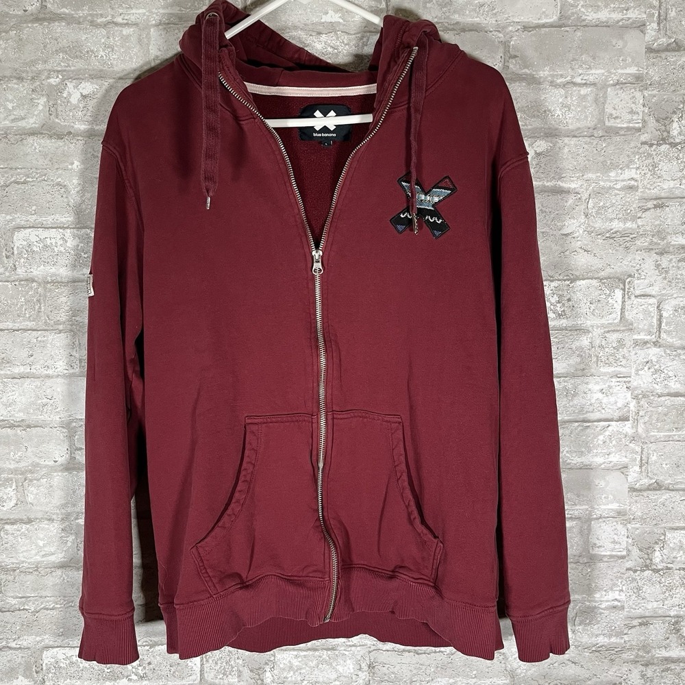 Blue Banana X full-zip hoodie Size Large 100% Cotton